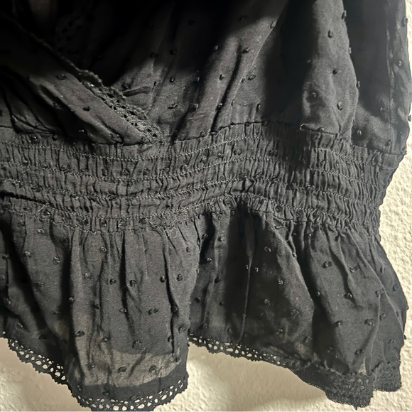 Urban Outfitters Sheer Boho Crop Blouse Women’s Size Medium Balloon Long Sleeves - Picture 10 of 13